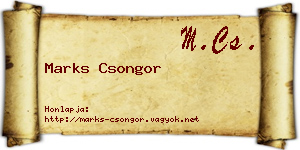 Marks Csongor névjegykártya